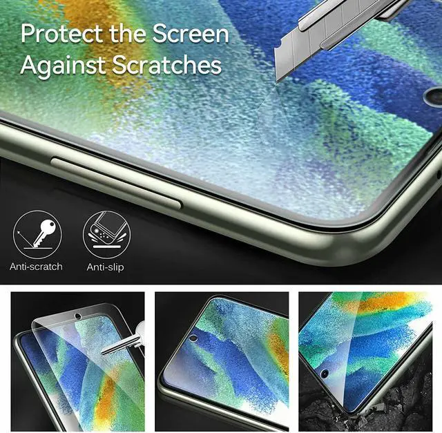 Alt view image 4 of 7 - 3+3 Combo Pack 3-Pack Tempered Glass Screen Protector + 3-Pack Camera Lens Protector for Samsung Galaxy S21 FE 5G