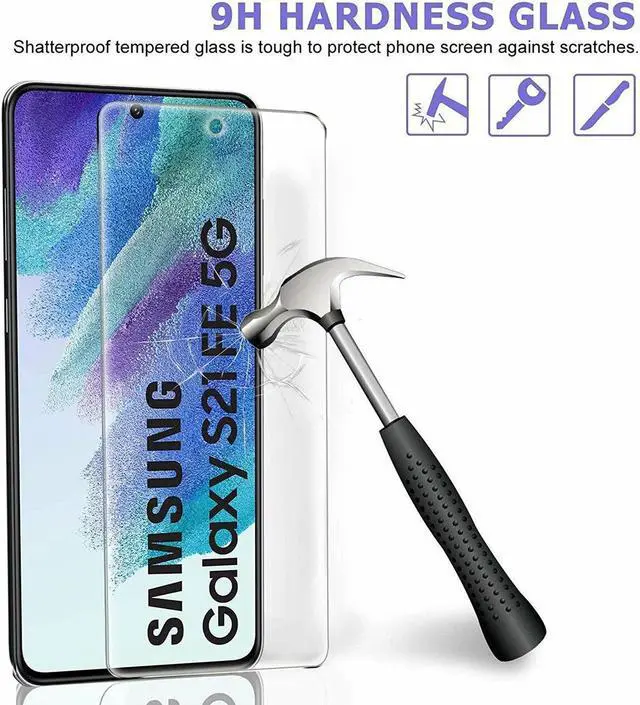 Alt view image 5 of 7 - 3+3 Combo Pack 3-Pack Tempered Glass Screen Protector + 3-Pack Camera Lens Protector for Samsung Galaxy S21 FE 5G
