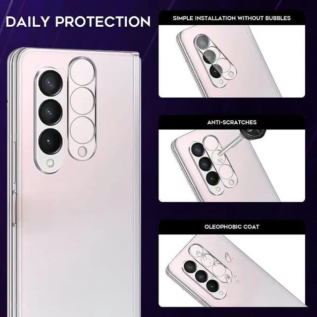 Alt view image 3 of 6 - HD Camera Lens Tempered Glass Protector for Samsung Galaxy Z Fold 3 5G
