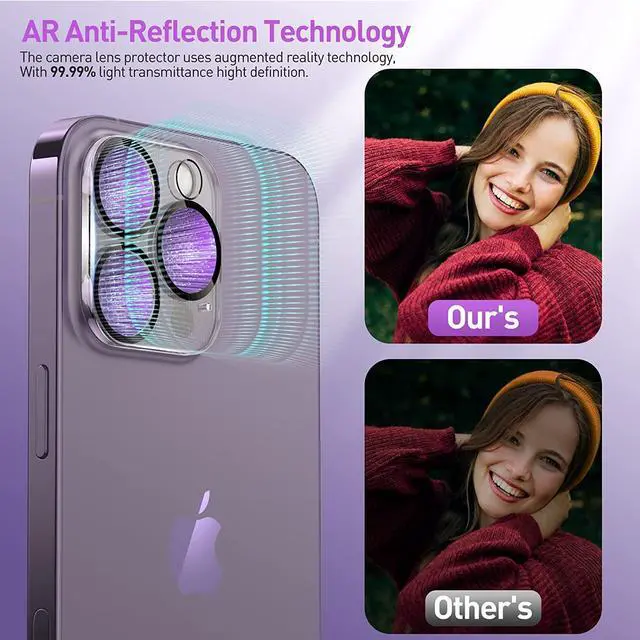 Alt view image 4 of 7 - HD Tempered Glass Camera Lens Protector for iPhone 14 Pro / iPhone 14 Pro Max