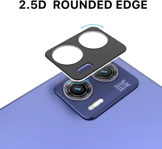 Alt view image 4 of 6 - 2-Pack HD Tempered Glass Camera Lens Protector for Motorola Moto G 5G 2023 - Black