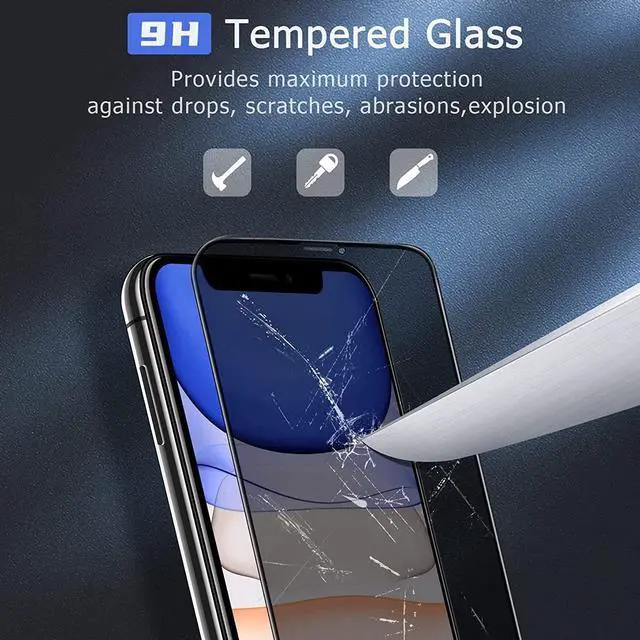 Alt view image 4 of 7 - Anti-Spy Privacy Tempered Glass Screen Protector for iPhone 11 / iPhone XR