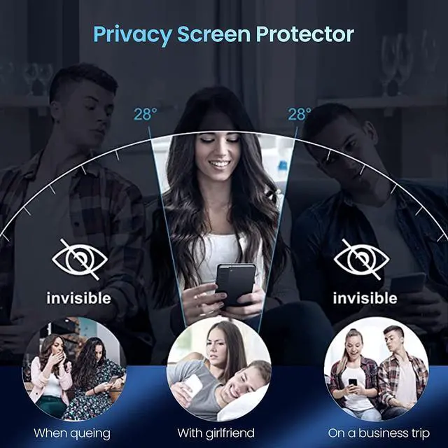 Alt view image 2 of 7 - Privacy Tempered Glass Screen Protector for Samsung Galaxy S22 Plus 5G