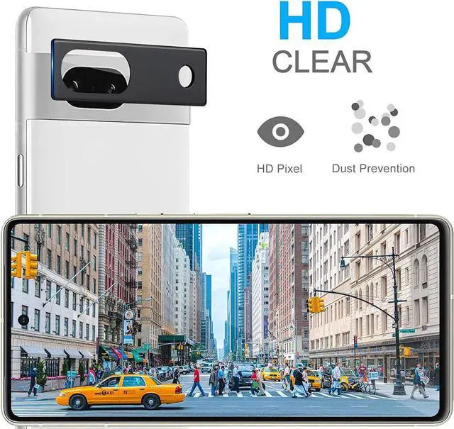 Alt view image 3 of 7 - 2-Pack HD Tempered Glass Camera Lens Protector for Google Pixel 7a - Black
