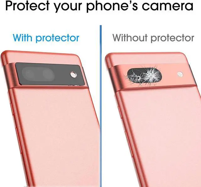 Alt view image 6 of 7 - 2-Pack HD Tempered Glass Camera Lens Protector for Google Pixel 7a - Black