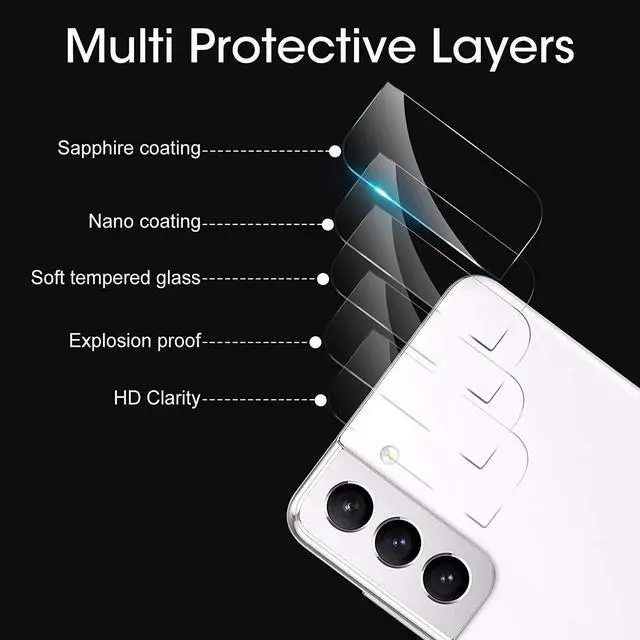 Alt view image 3 of 7 - HD Tempered Glass Camera Lens Protector for Samsung Galaxy S21 FE 5G