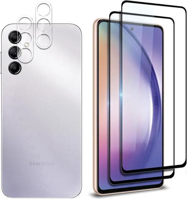 Main image of 2+2 Combo Pack 2-Pack Full Edged Tempered Glass Screen Protector + 2-Pack Camera Lens Protector for Samsung Galaxy A54 5G