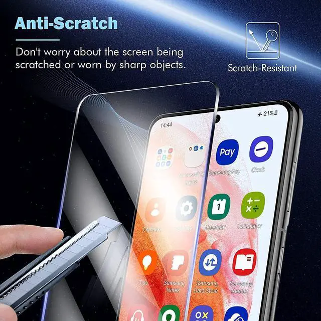 Alt view image 3 of 7 - 3-Pack HD Tempered Glass Screen Protector for Samsung Galaxy S23 Plus