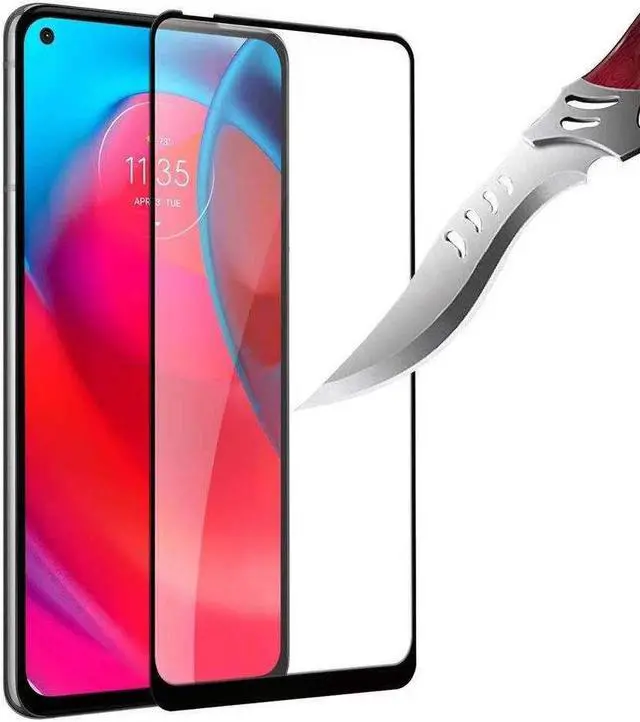 Alt view image 4 of 7 - Premium Full Coverage HD Tempered Glass Screen Protector for Motorola Moto G Stylus 5G 2021