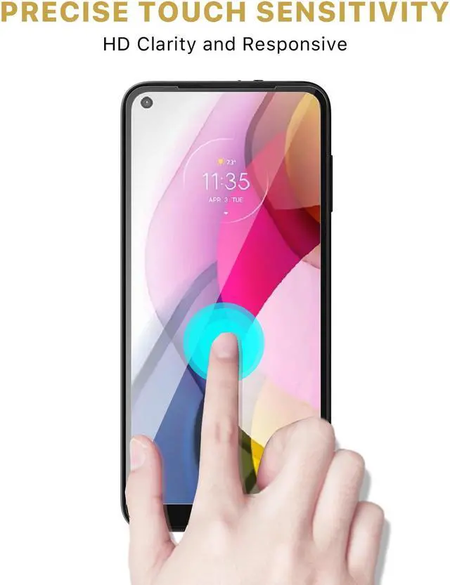 Alt view image 6 of 7 - Premium Full Coverage HD Tempered Glass Screen Protector for Motorola Moto G Stylus 5G 2021