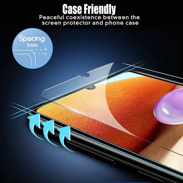 Alt view image 7 of 7 - Tempered Glass Screen Protector + Camera Lens Protector (Black) for Samsung Galaxy A14 5G