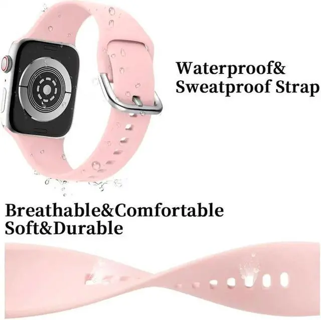 Alt view image 4 of 7 - Comfy Sport Band Watch Strap for Apple Watch 41mm / 40mm / 38mm - Pink Sand