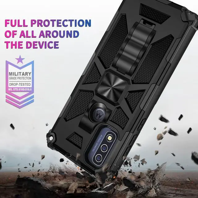 Alt view image 2 of 7 - Military Grade Tough Ultra Rugged Hybrid Case for Motorola Moto G Pure / Moto G Power 2022 - Black