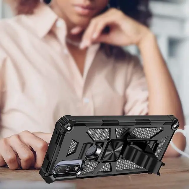 Alt view image 5 of 7 - Military Grade Tough Ultra Rugged Hybrid Case for Motorola Moto G Pure / Moto G Power 2022 - Black