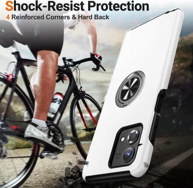 Alt view image 2 of 7 - 360 Rotating Ring Grip Hybrid Case for Motorola Moto G Power 5G 2023 - Silver