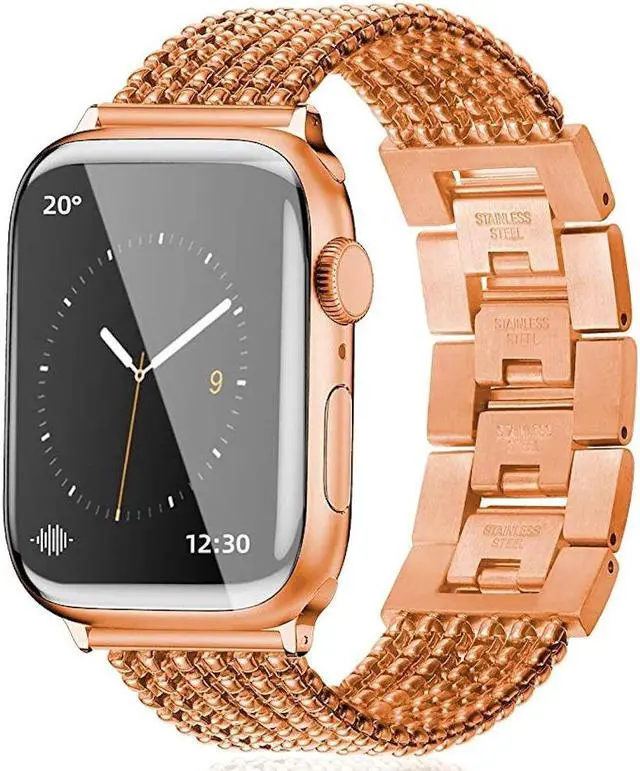 Main image of Interlocking Link Band for Apple Watch 49mm / 45mm / 44mm / 42mm - Rose Gold
