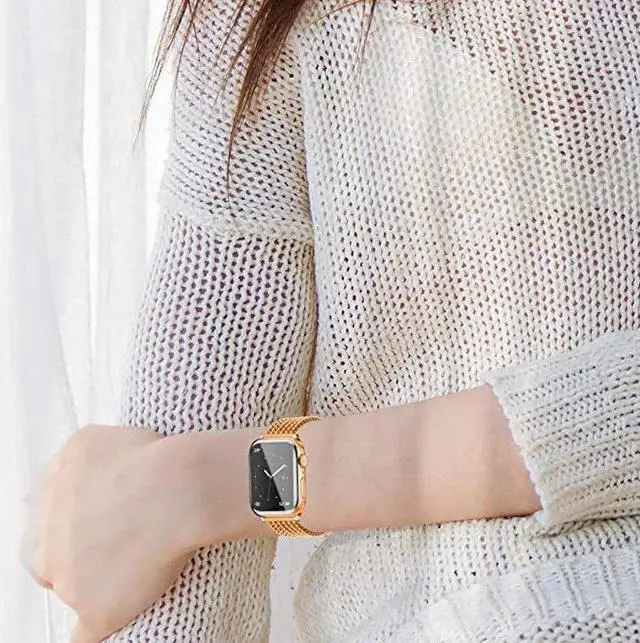 Alt view image 4 of 4 - Interlocking Link Band for Apple Watch 49mm / 45mm / 44mm / 42mm - Rose Gold