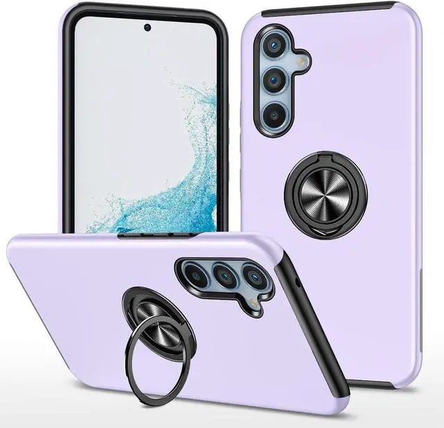 Main image of 360 Rotating Ring Grip Hybrid Case for Samsung Galaxy A54 5G - Purple