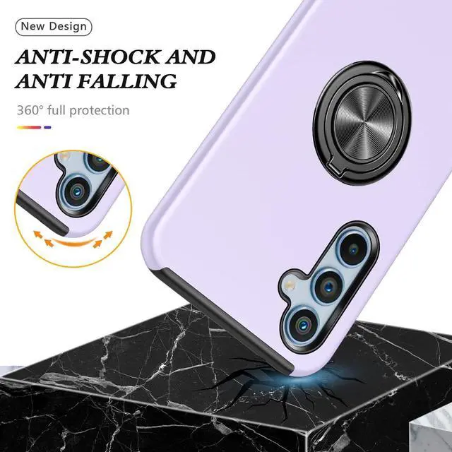 Alt view image 2 of 7 - 360 Rotating Ring Grip Hybrid Case for Samsung Galaxy A54 5G - Purple