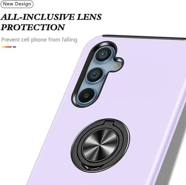 Alt view image 6 of 7 - 360 Rotating Ring Grip Hybrid Case for Samsung Galaxy A54 5G - Purple