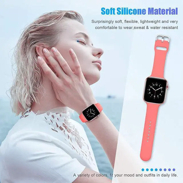 Alt view image 2 of 3 - Comfy Sport Band Watch Strap for Apple Watch 41mm / 40mm / 38mm - Coral