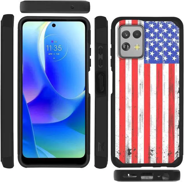 Alt view image 3 of 4 - Shockproof Air Cushion Hybrid Case for Motorola Moto G Power 5G 2023 - USA Flag