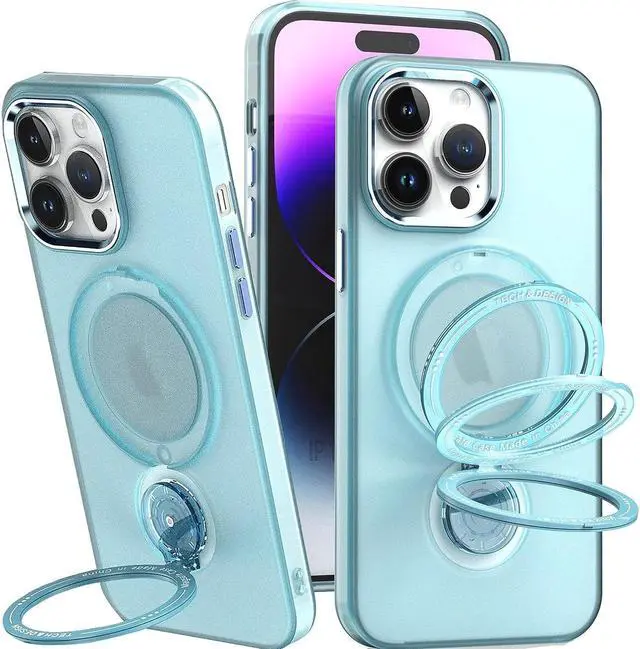 Main image of MagSafe Compatible Candy Series Hybrid Case with Kickstand Ring Holder for iPhone 12 Pro Max - Baby Blue