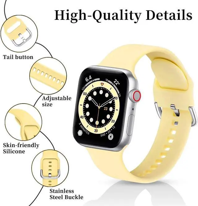 Alt view image 5 of 6 - Comfy Sport Band Watch Strap for Apple Watch 49mm / 45mm / 44mm / 42mm - Yellow