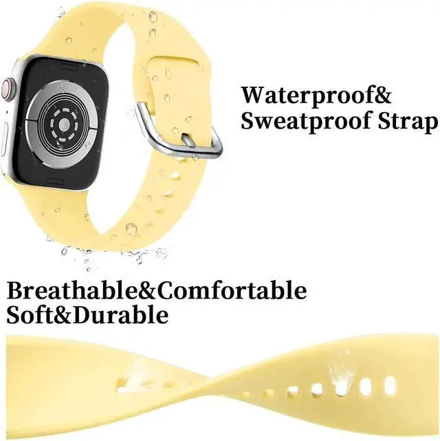 Alt view image 6 of 6 - Comfy Sport Band Watch Strap for Apple Watch 49mm / 45mm / 44mm / 42mm - Yellow
