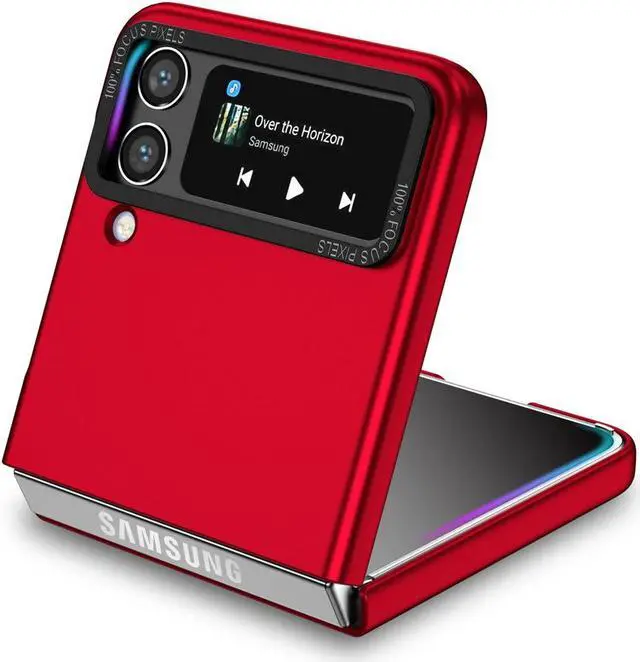 Alt view image 3 of 3 - Slim Protective Cover with Kickstand for Samsung Galaxy Z Flip 4 - Red