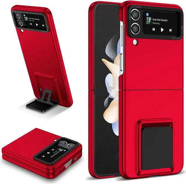 Main image of Slim Protective Cover with Kickstand for Samsung Galaxy Z Flip 4 - Red