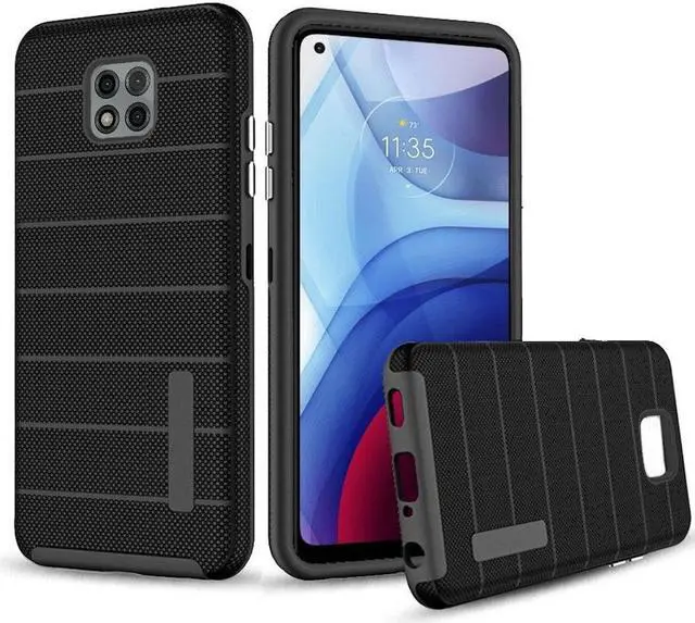 Main image of Haptic Dots Texture Anti-Slip Hybrid Armor Case for Motorola Moto G Power 2021 - Black