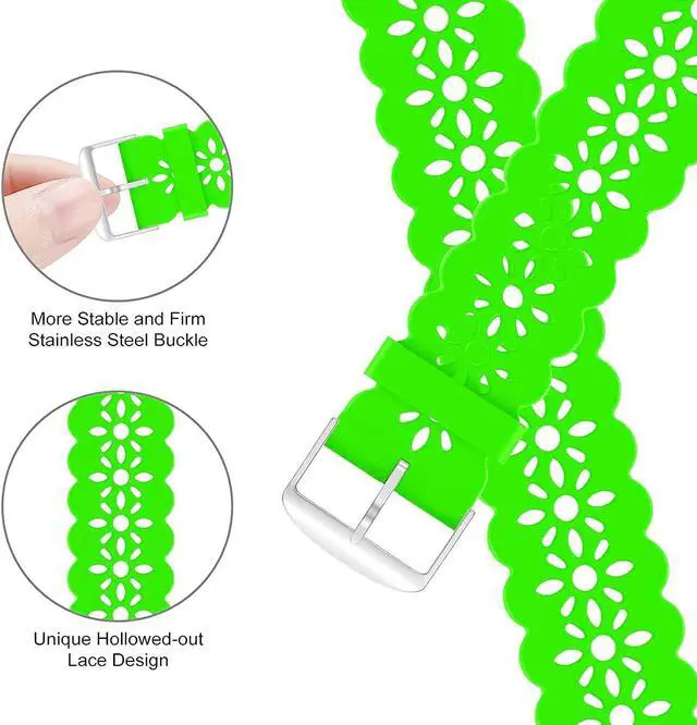 Alt view image 2 of 5 - Lace Designer Band for Apple Watch 41mm / 40mm / 38mm - Lime Green