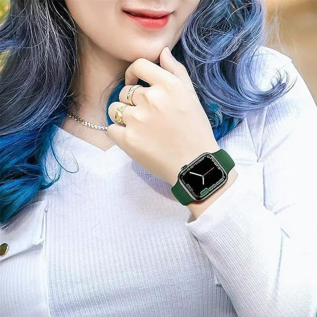 Alt view image 3 of 3 - Comfy Sport Band Watch Strap for Apple Watch 49mm / 45mm / 44mm / 42mm - Green