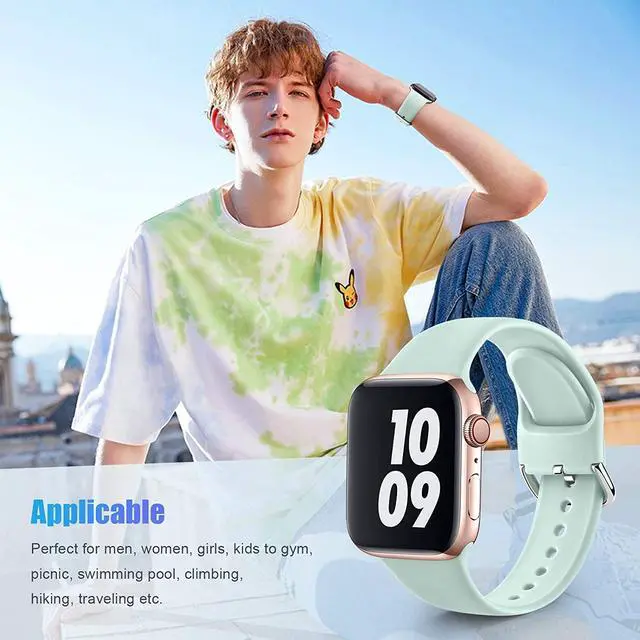 Alt view image 4 of 7 - Comfy Sport Band Watch Strap for Apple Watch 49mm / 45mm / 44mm / 42mm - Mint
