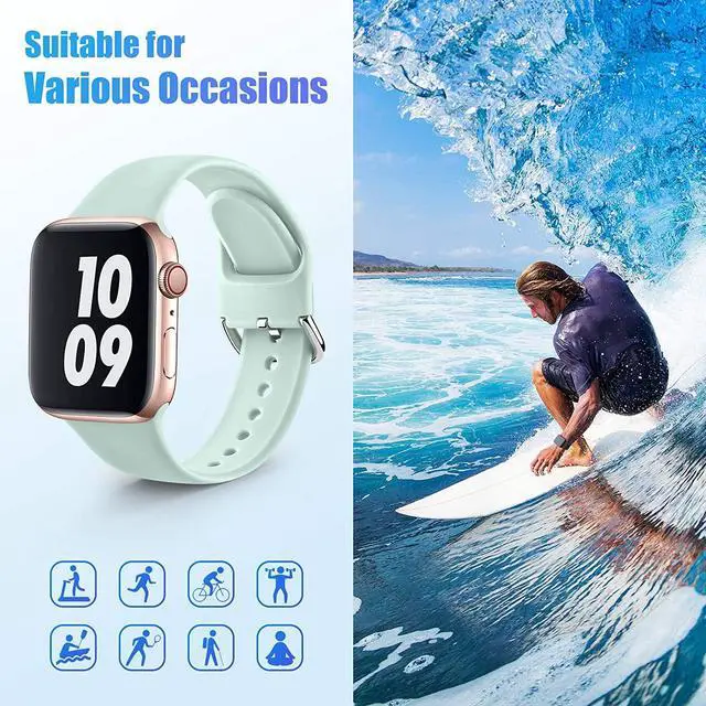 Alt view image 3 of 7 - Comfy Sport Band Watch Strap for Apple Watch 49mm / 45mm / 44mm / 42mm - Mint