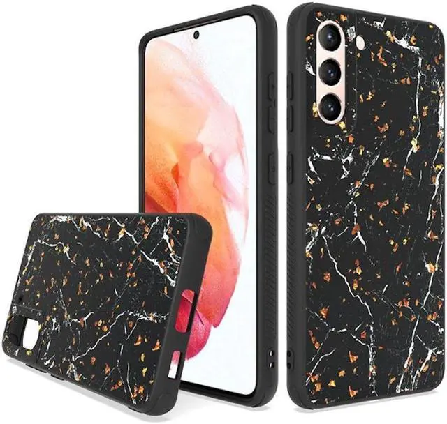 Main image of Karat Designer Tough Snap-on Case for Samsung Galaxy S21 FE 5G - Marble Black