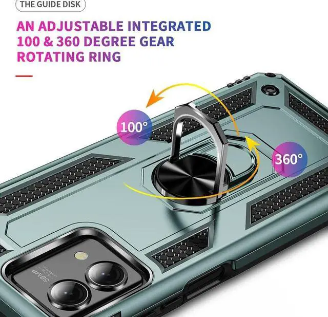 Alt view image 6 of 6 - Military Grade Hybrid Case with Ring Grip for Motorola Moto G Stylus 5G 2023 - Green