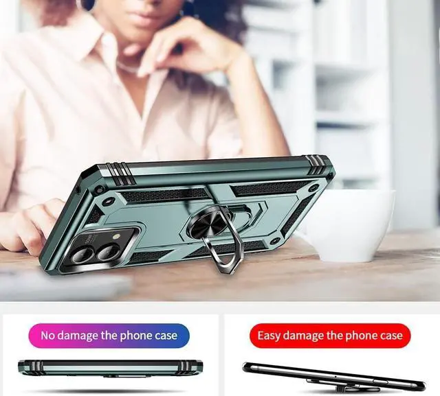 Alt view image 5 of 6 - Military Grade Hybrid Case with Ring Grip for Motorola Moto G Stylus 5G 2023 - Green