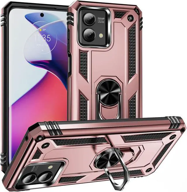 Main image of Military Grade Hybrid Case with Ring Grip for Motorola Moto G Stylus 5G 2023 - Rose Gold