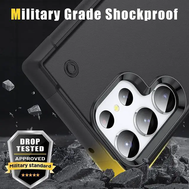 Alt view image 2 of 7 - TUFF Hybrid Armor Case with Kickstand for Samsung Galaxy S23 Ultra - Black