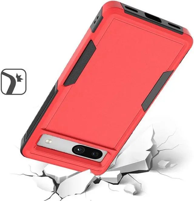 Alt view image 2 of 4 - Military Grade TUFF Hybrid Case for Google Pixel 7a - Red