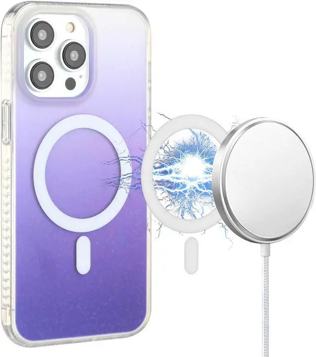 Main image of MagSafe Compatible Gradient Series Shimmer Case for iPhone 14 Pro - Purple