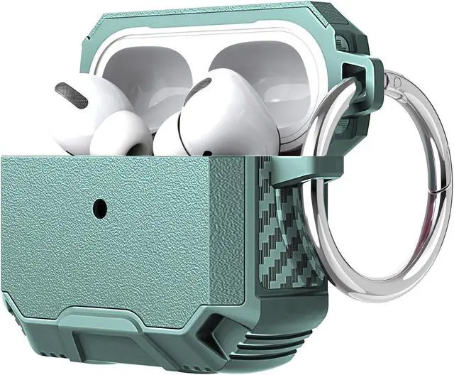Alt view image 2 of 3 - Carbon Series TUFF Hybrid Case for AirPods (3rd Generation) - Teal