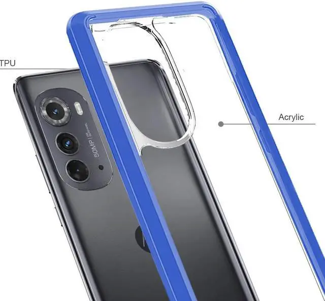 Alt view image 3 of 3 - Fusion Shield Tough Snap-on Case for Motorola Edge 2022 - Blue