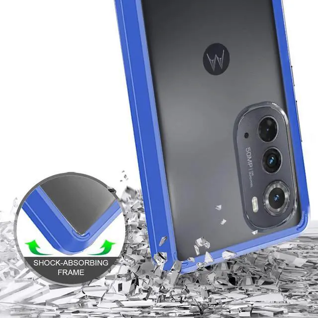 Alt view image 2 of 3 - Fusion Shield Tough Snap-on Case for Motorola Edge 2022 - Blue