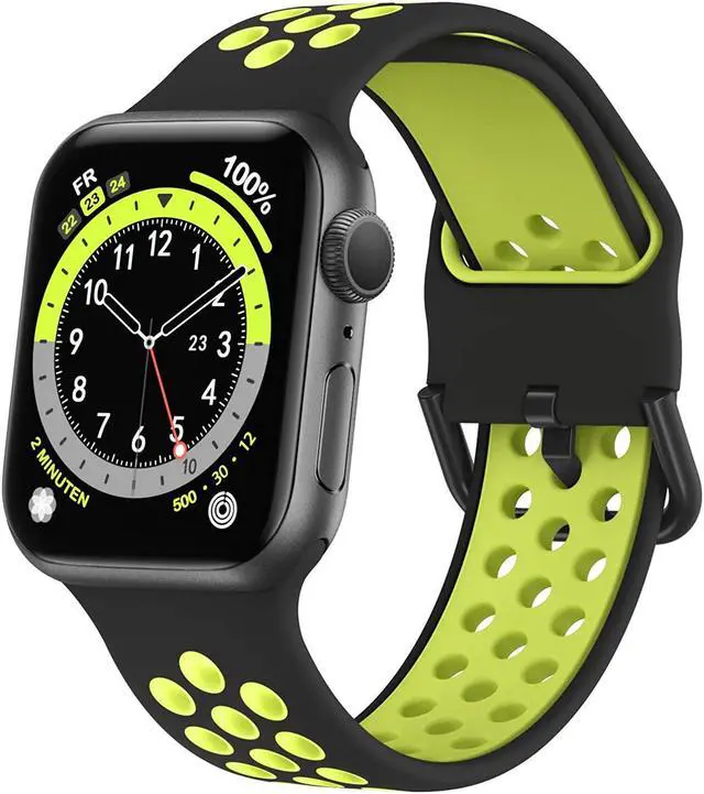 Main image of Comfy Sport Band for Apple Watch 41mm / 40mm / 38mm - Black Neon Yellow