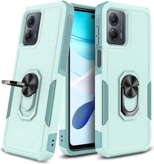 Main image of Military Grade TUFF Shockproof Hybrid Armor Case with Ring Grip for Motorola Moto G Power 5G 2023 - Baby Blue