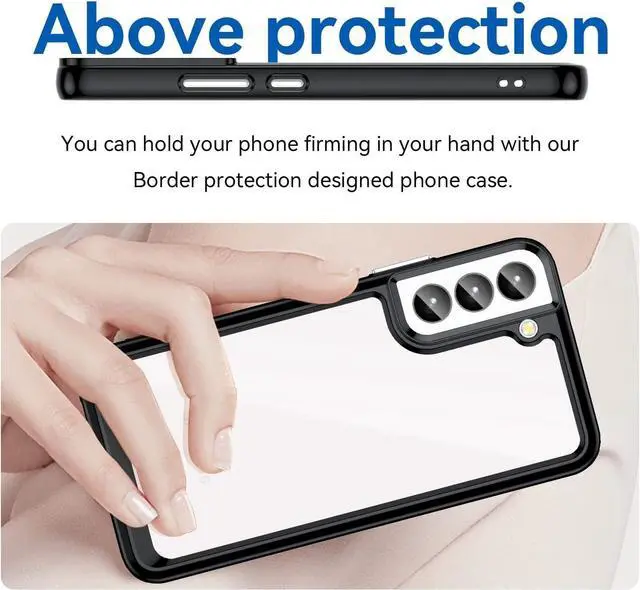 Alt view image 5 of 7 - Fusion Shield Tough Snap-on Transparent Case for Samsung Galaxy S23 Plus - Black