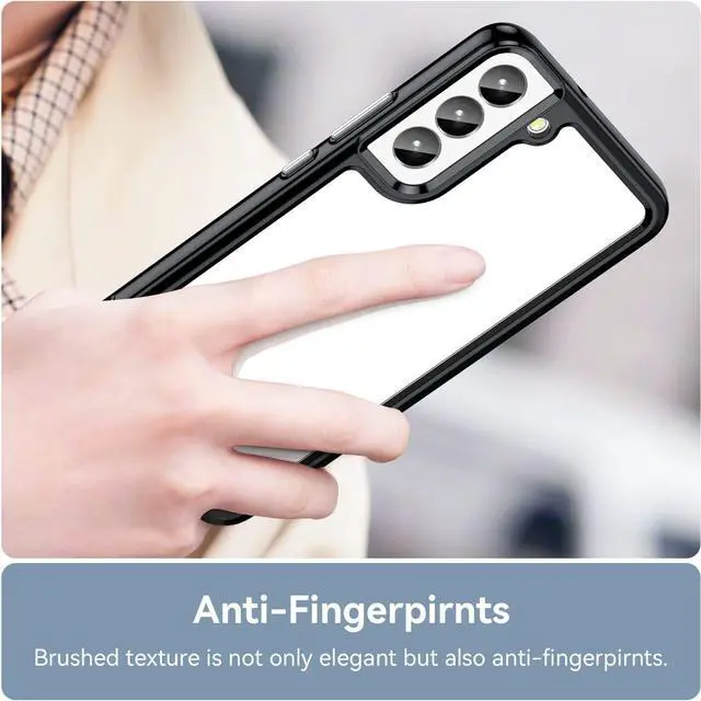 Alt view image 6 of 7 - Fusion Shield Tough Snap-on Transparent Case for Samsung Galaxy S23 Plus - Black